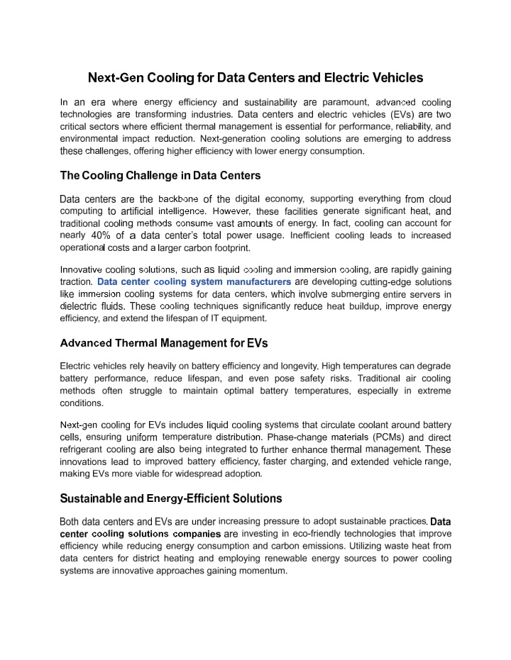 Next-Gen Cooling for Data Centers and Electric Vehicles