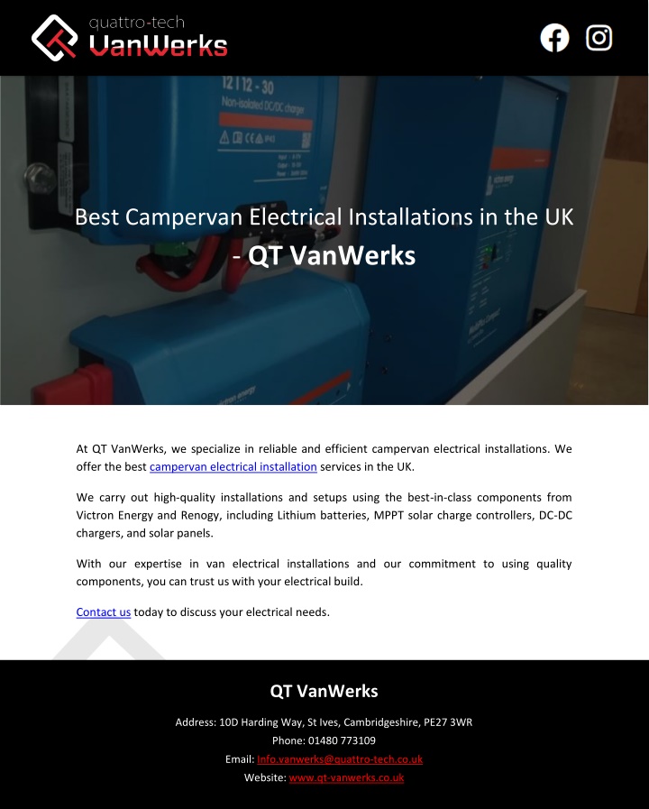 best campervan electrical installations n.w