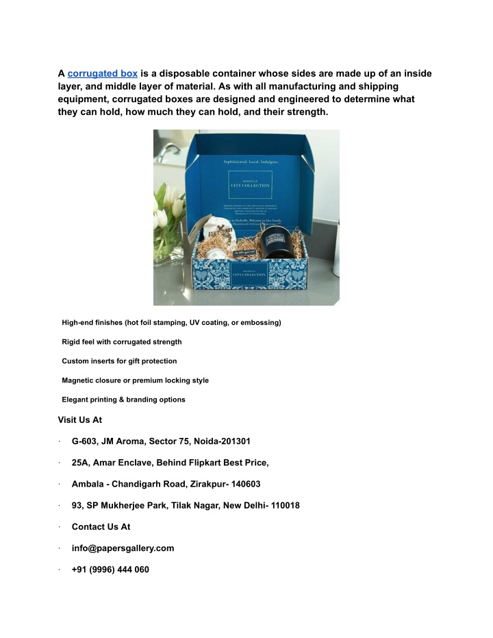 a corrugated box is a disposable container whose n.w