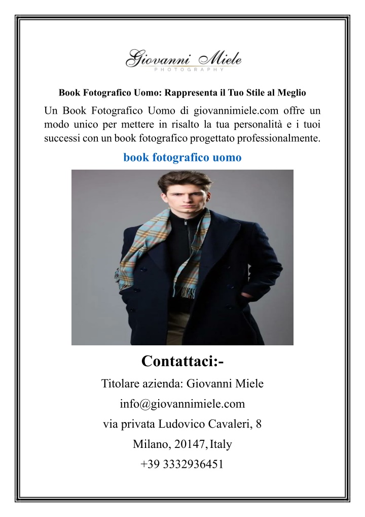 book fotografico uomo rappresenta il tuo stile n.w