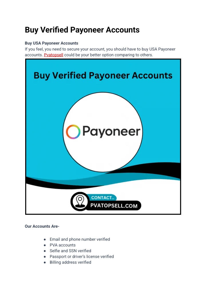 buy verified payoneer accounts n.w