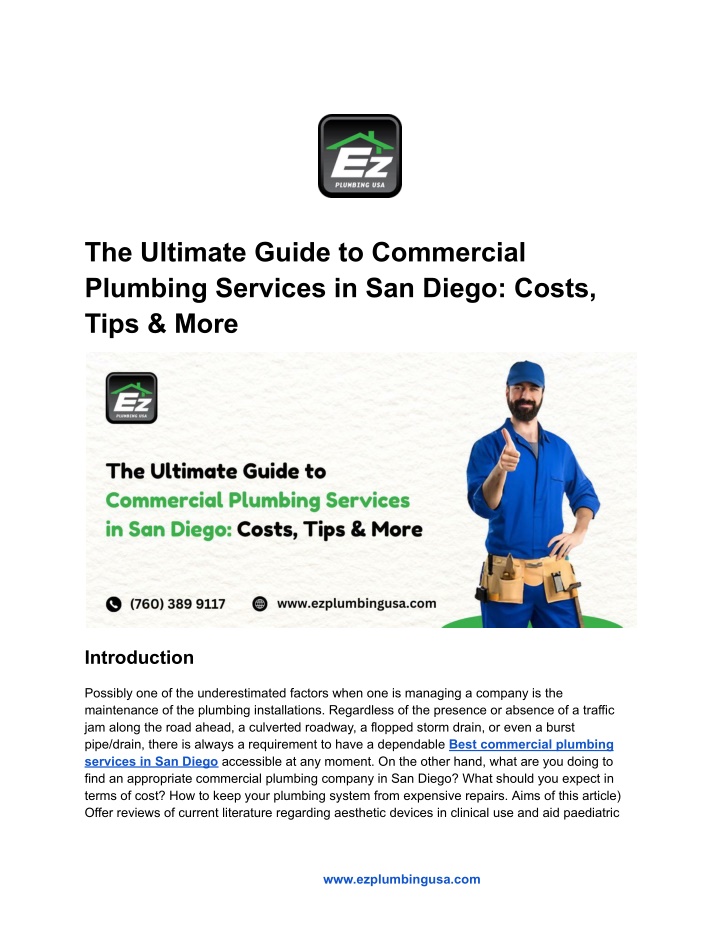 the ultimate guide to commercial plumbing n.w