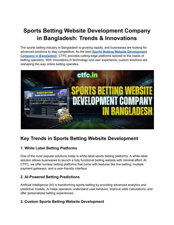 sports betting website development company n.w