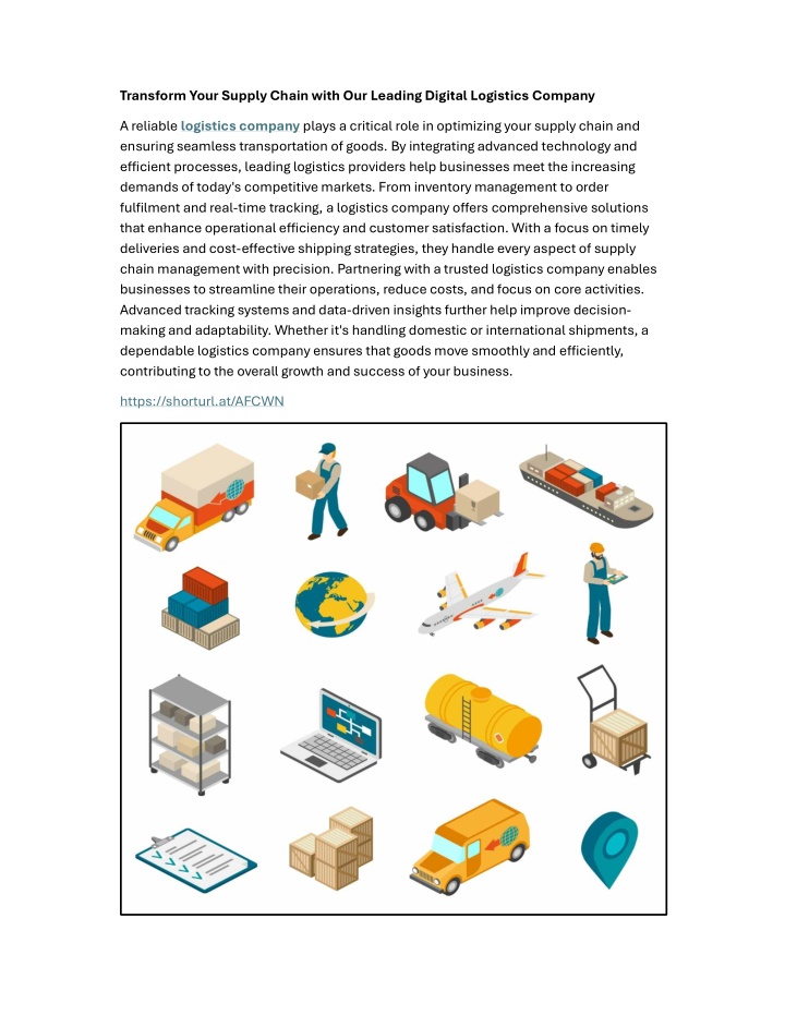 transform your supply chain with our leading n.w