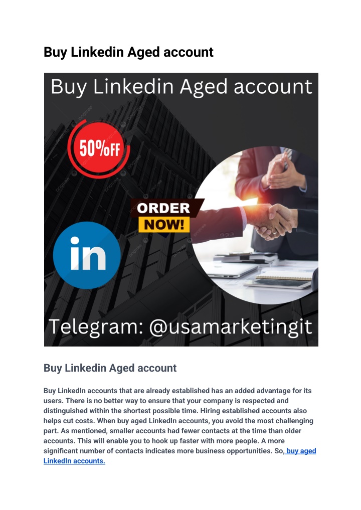 buy linkedin aged account n.w
