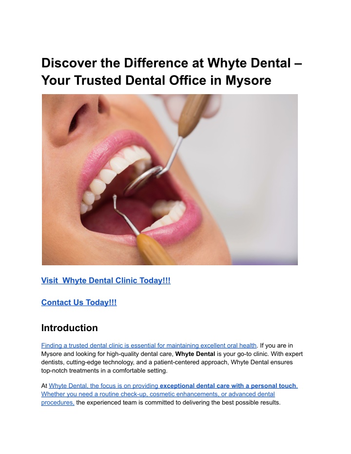 discover the difference at whyte dental your n.w