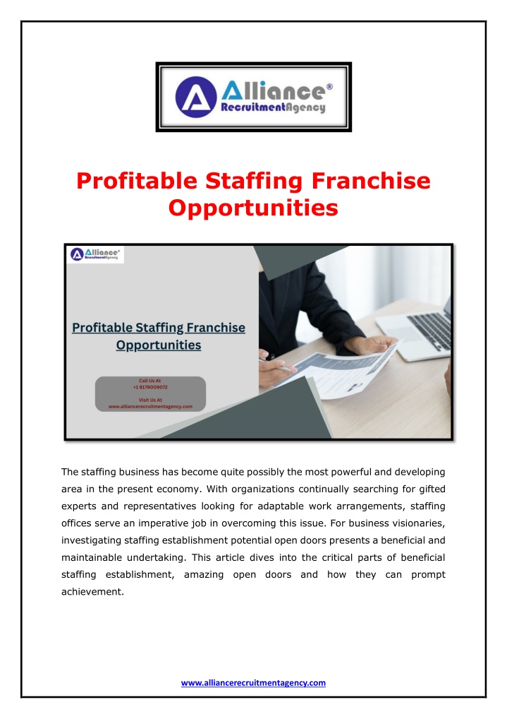 profitable staffing franchise opportunities n.w