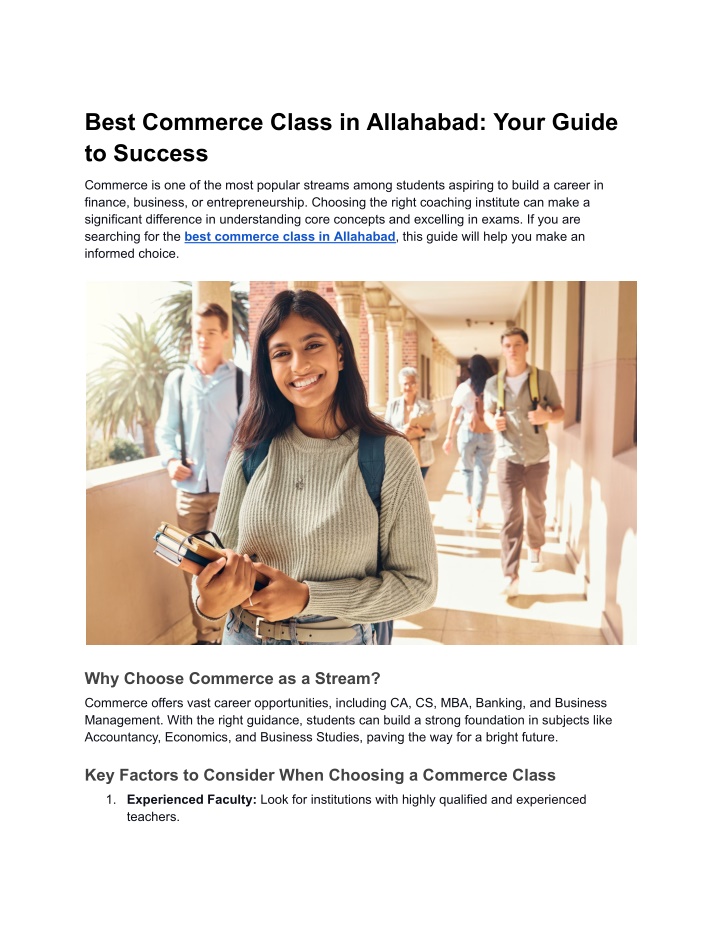 best commerce class in allahabad your guide n.w