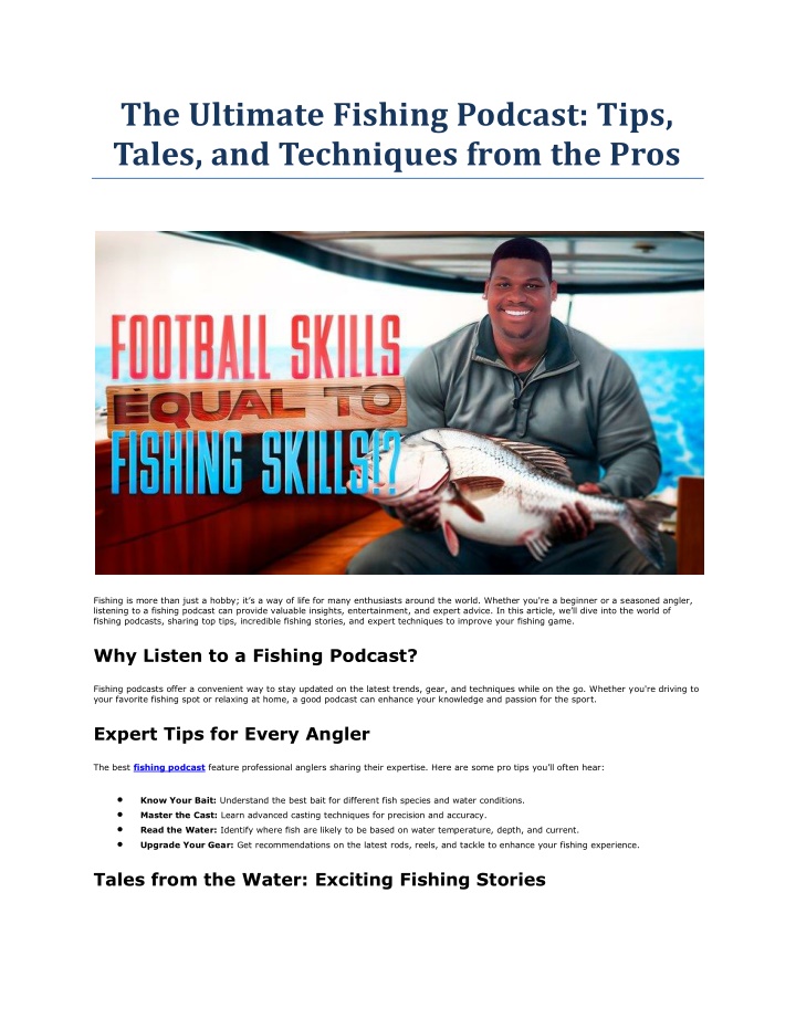 the ultimate fishing podcast tips tales n.w