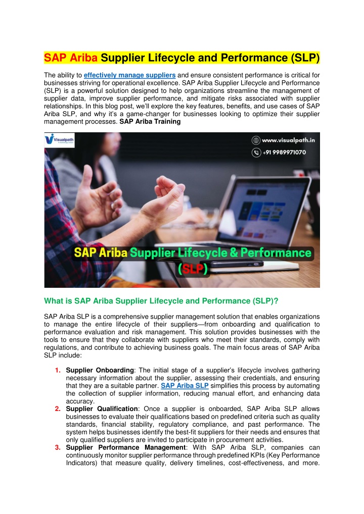 sap ariba supplier lifecycle and performance slp n.w