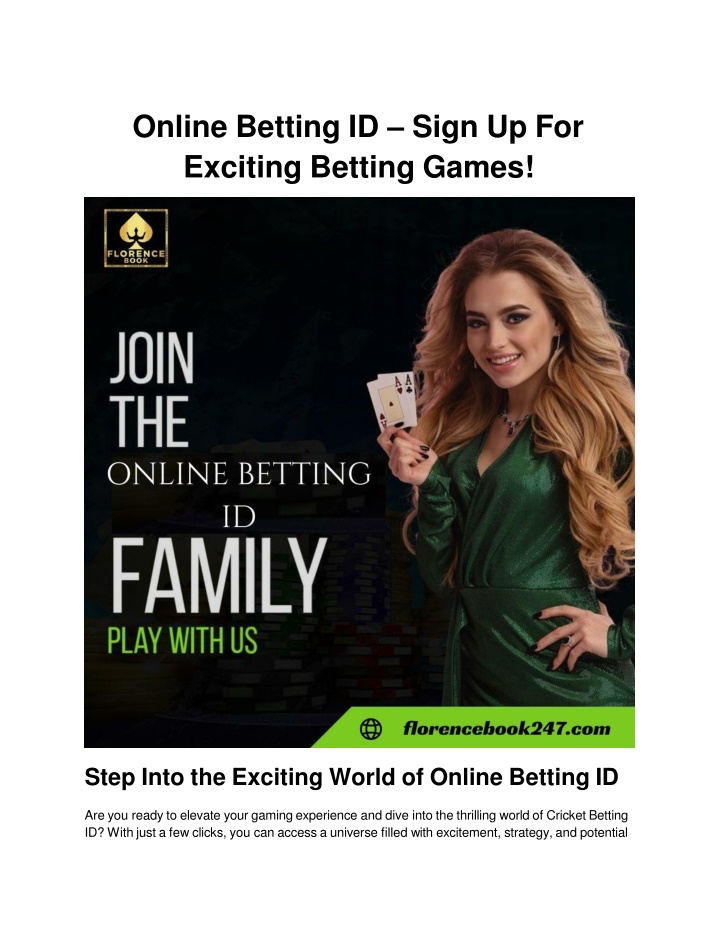 Online Betting ID – Sign Up For Exciting Betting Games