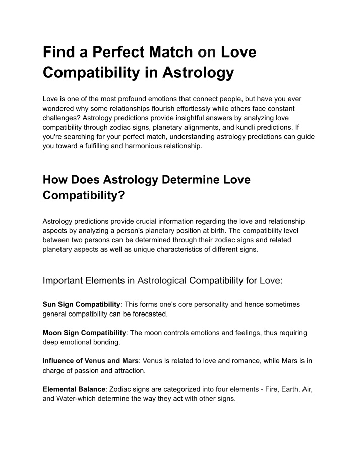find a perfect match on love compatibility n.w
