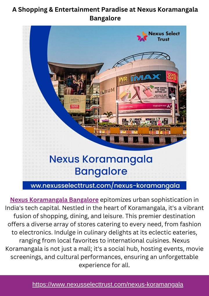a shopping entertainment paradise at nexus n.w
