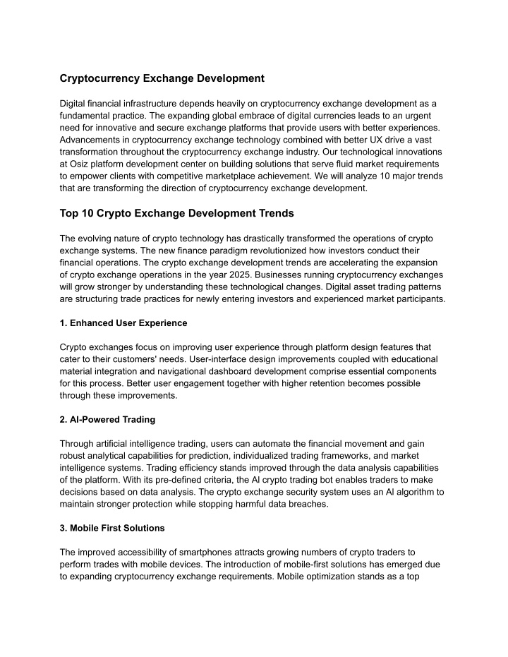 cryptocurrency exchange development digital n.w