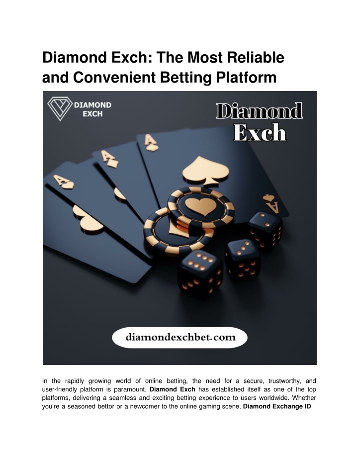 Diamond Exch_ The Most Reliable and Convenient Betting Platform