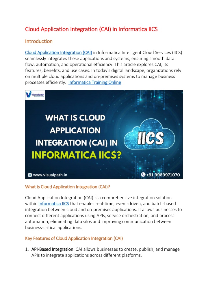 cloud application integration cai in informatica n.w
