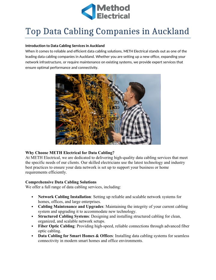 top data cabling companies in auckland n.w