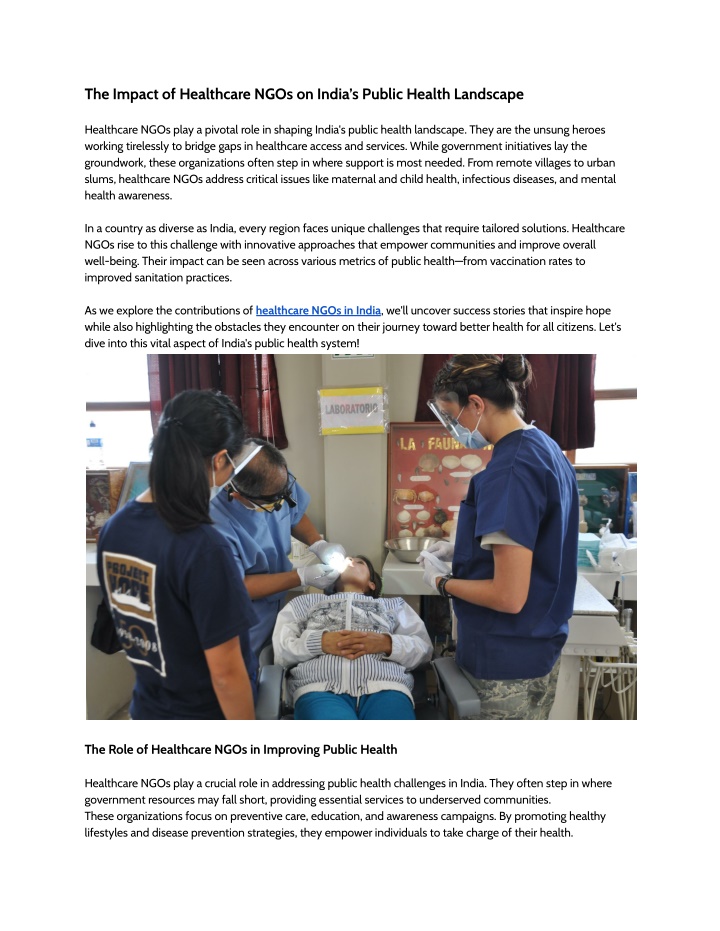 the impact of healthcare ngos on india s public n.w