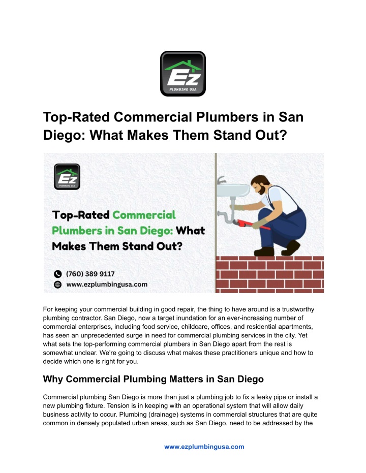 top rated commercial plumbers in san diego what n.w