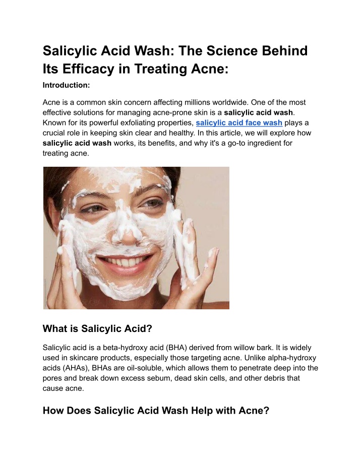 salicylic acid wash the science behind n.w
