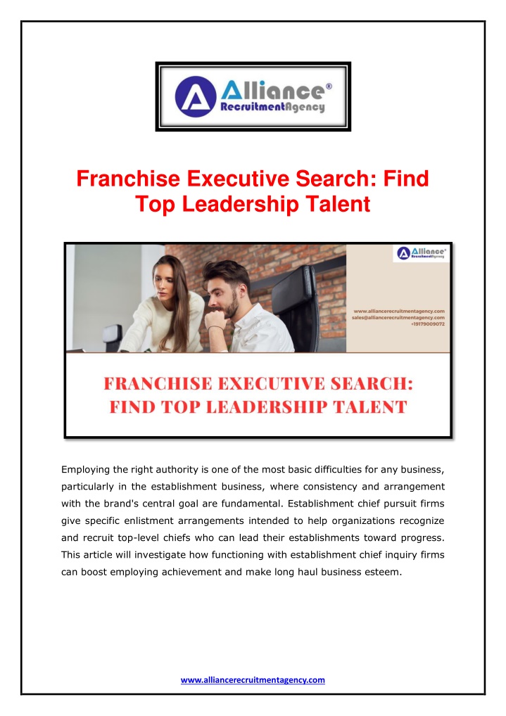 franchise executive search find top leadership n.w
