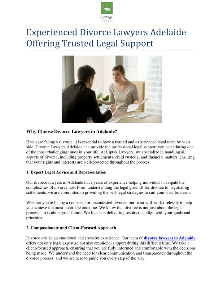 experienced divorce lawyers adelaide offering n.w