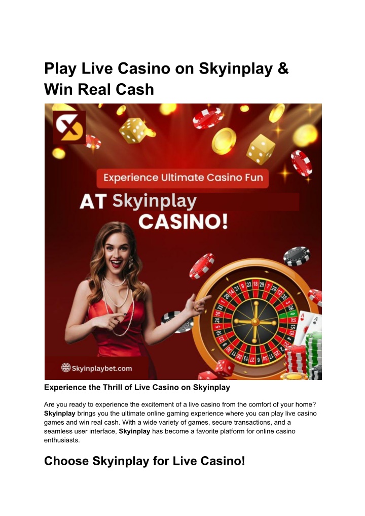 play live casino on skyinplay win real cash n.w
