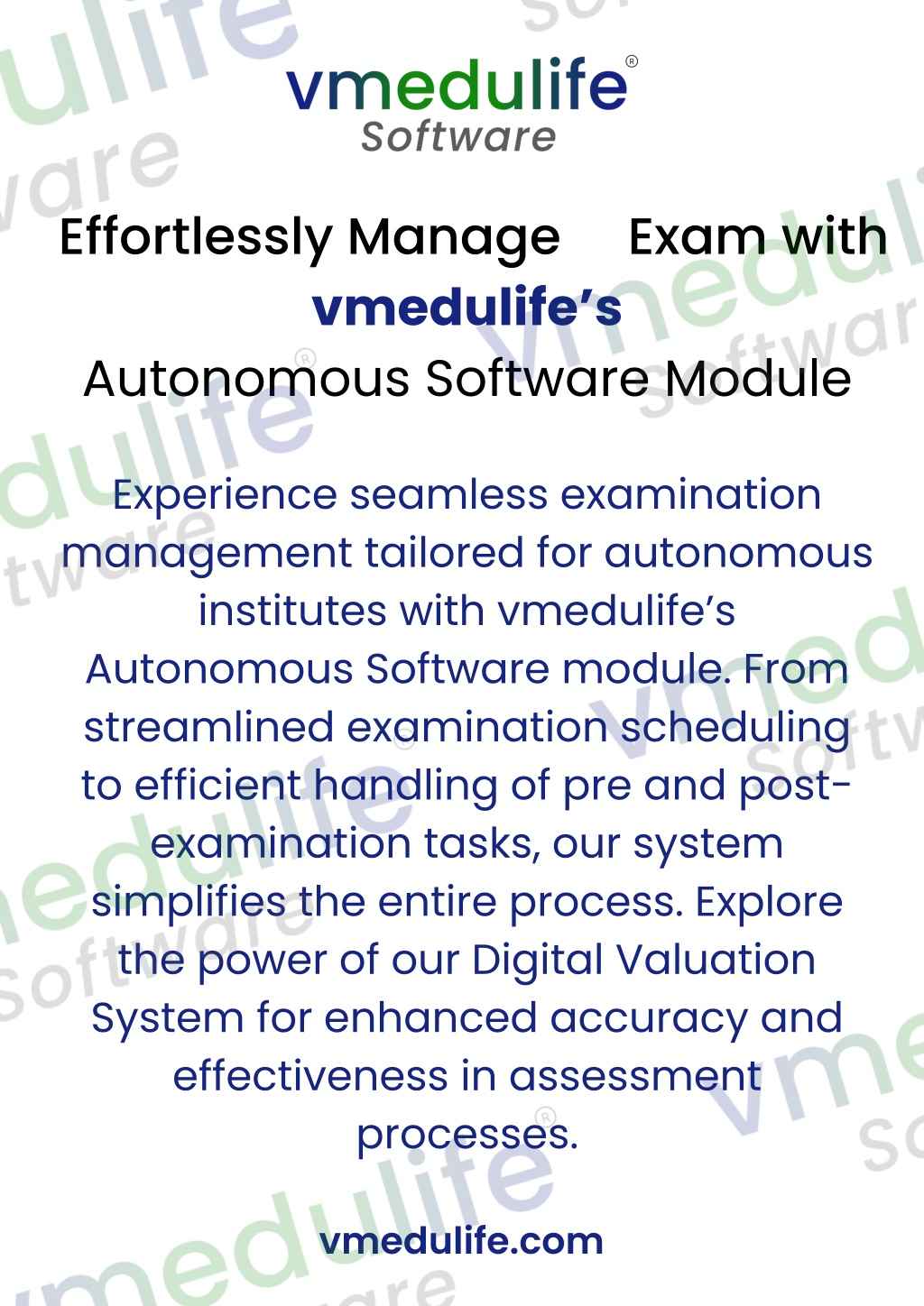 effortlessly manage exam with vmedulife l.w