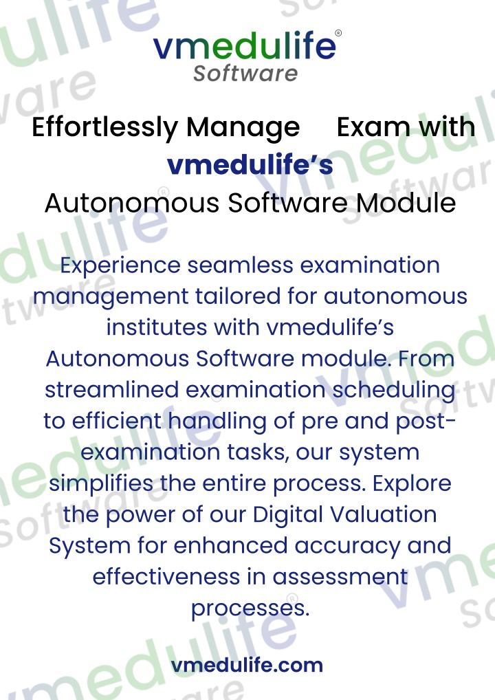 effortlessly manage exam with vmedulife n.w