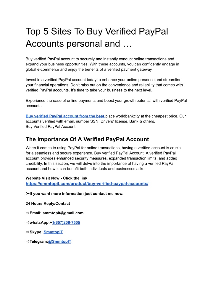 top 5 sites to buy verified paypal accounts n.w