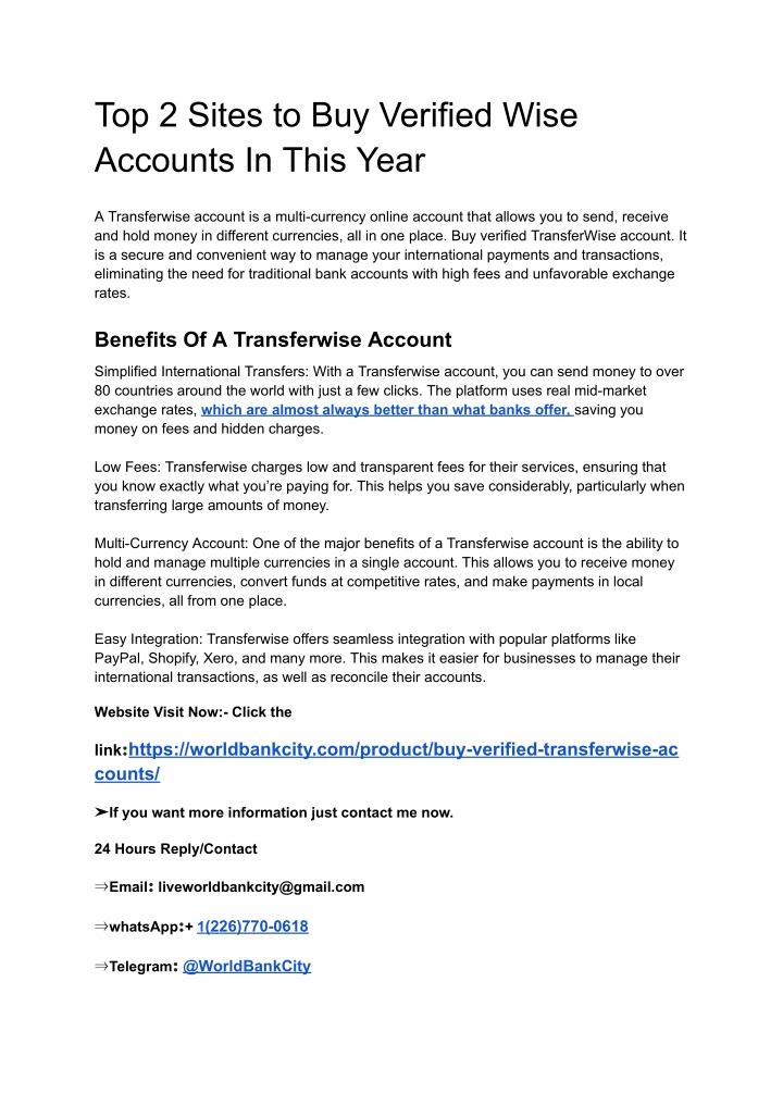 top 2 sites to buy verified wise accounts in this n.w
