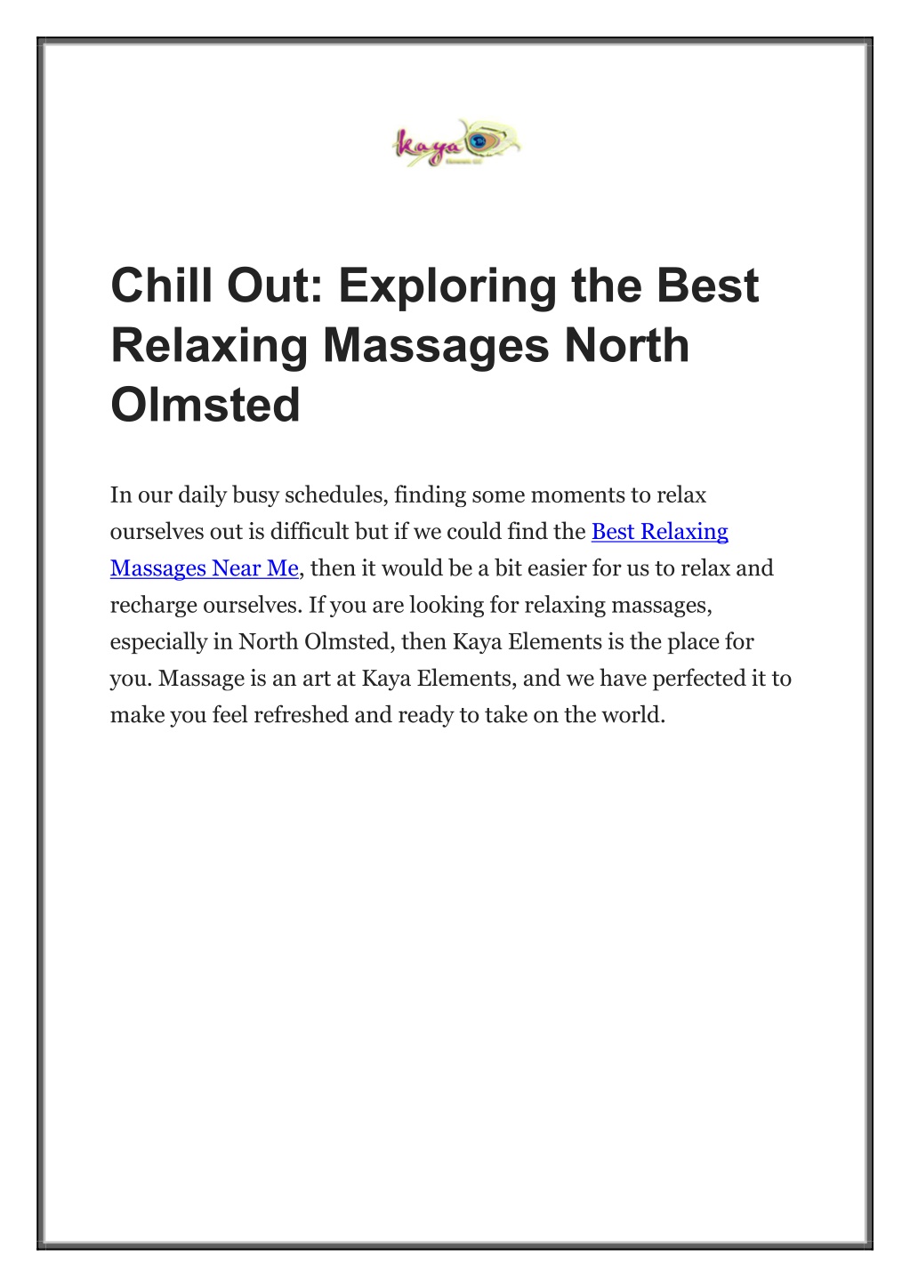 chill out exploring the best relaxing massages l.w