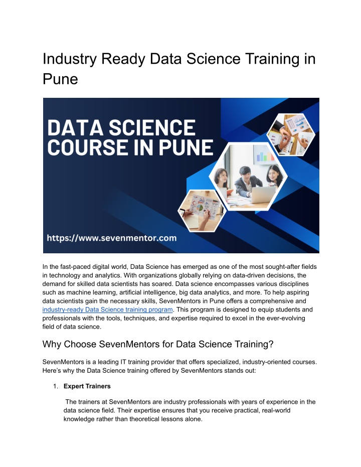 industry ready data science training in pune n.w