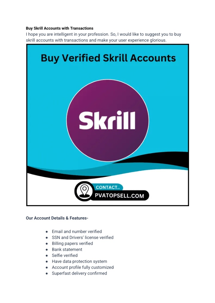 buy skrill accounts with transactions i hope n.w
