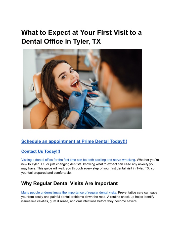 what to expect at your first visit to a dental n.w