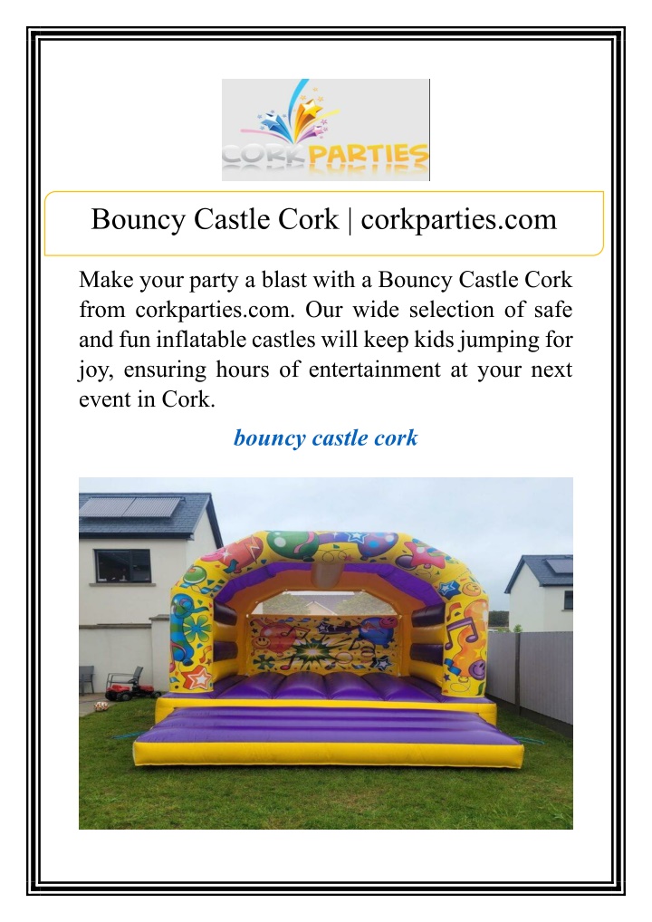 bouncy castle cork corkparties com n.w