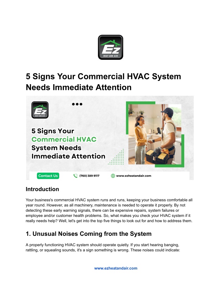5 signs your commercial hvac system needs n.w
