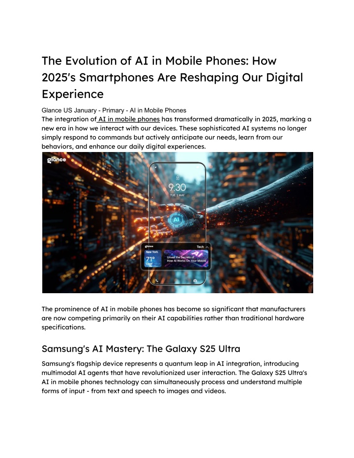 the evolution of ai in mobile phones how 2025 n.w