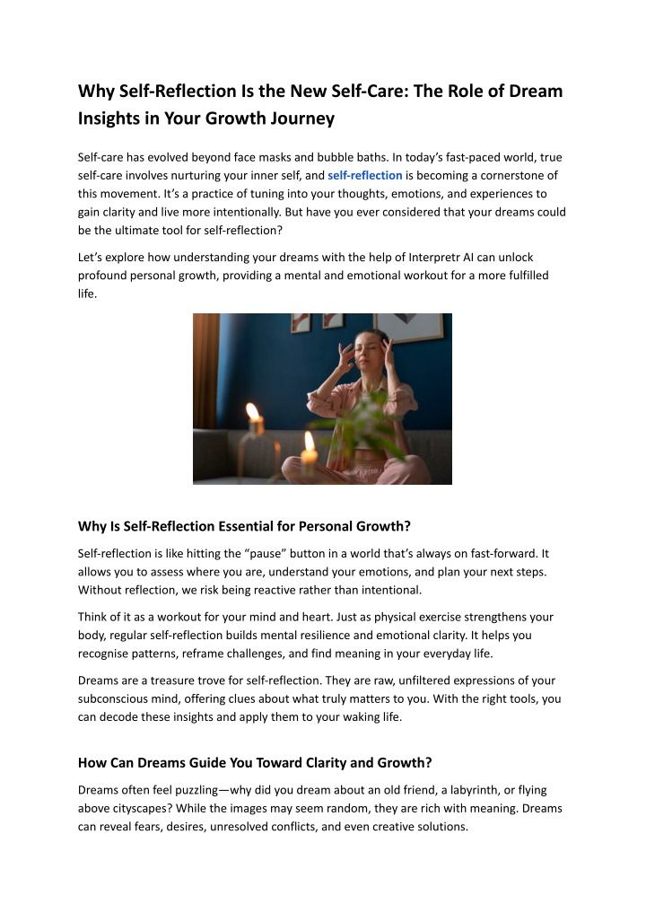 why self reflection is the new self care the role n.w