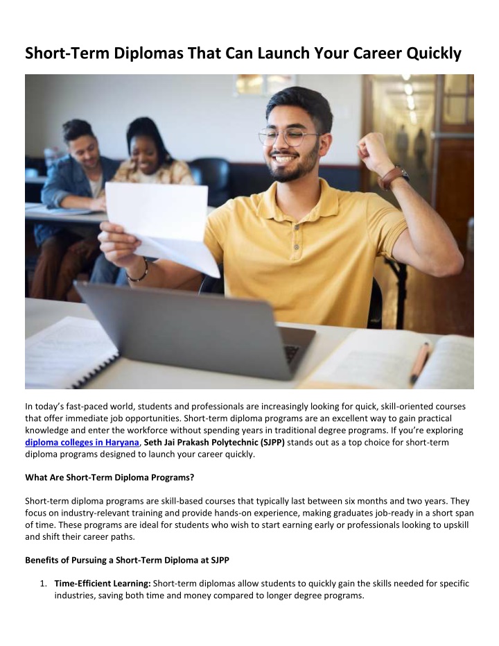 short term diplomas that can launch your career n.w