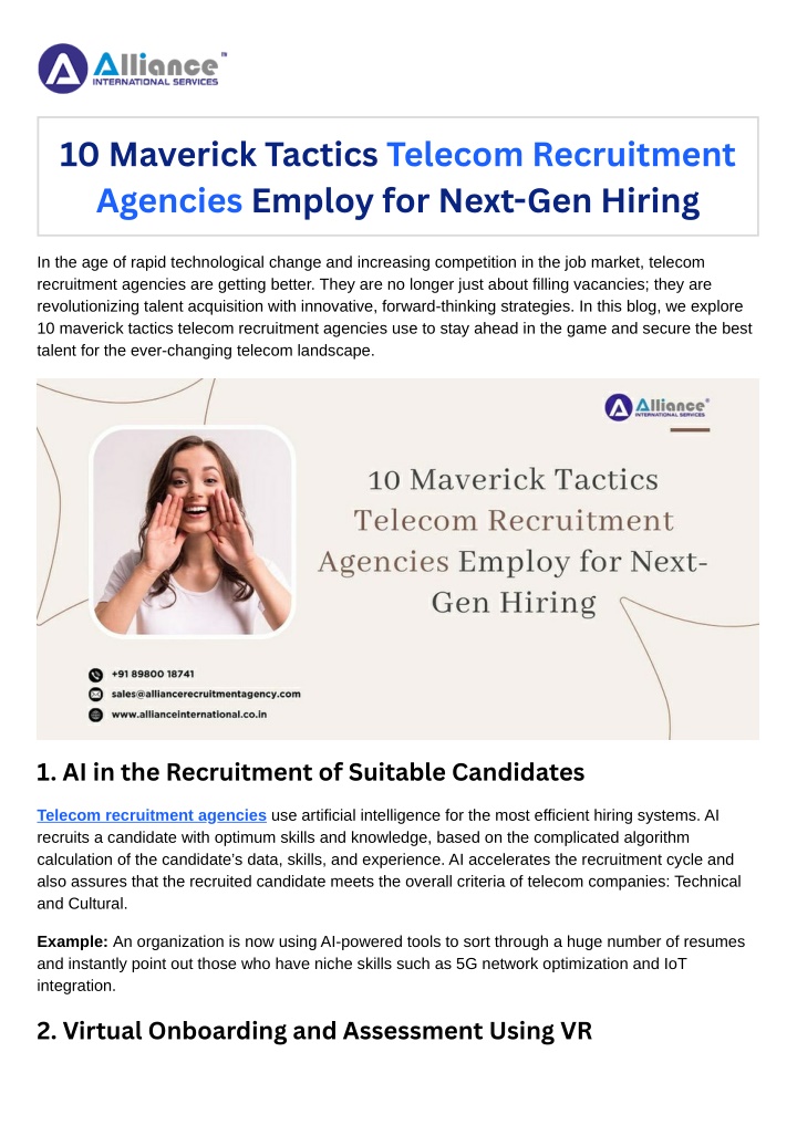 10 maverick tactics telecom recruitment agencies n.w