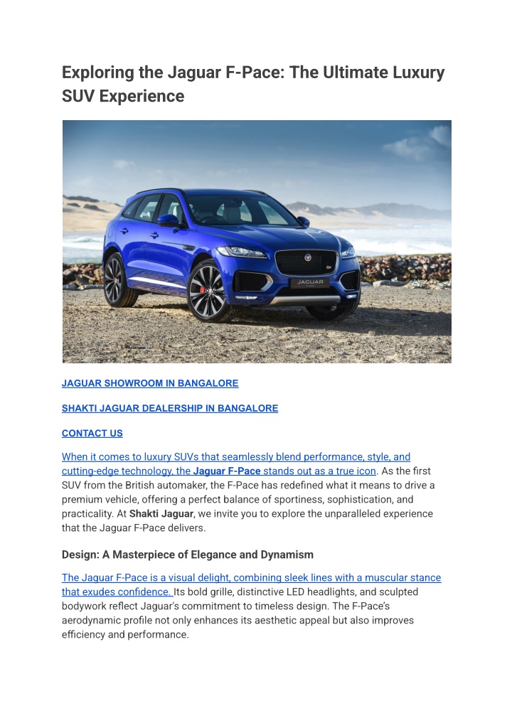 exploring the jaguar f pace the ultimate luxury n.w