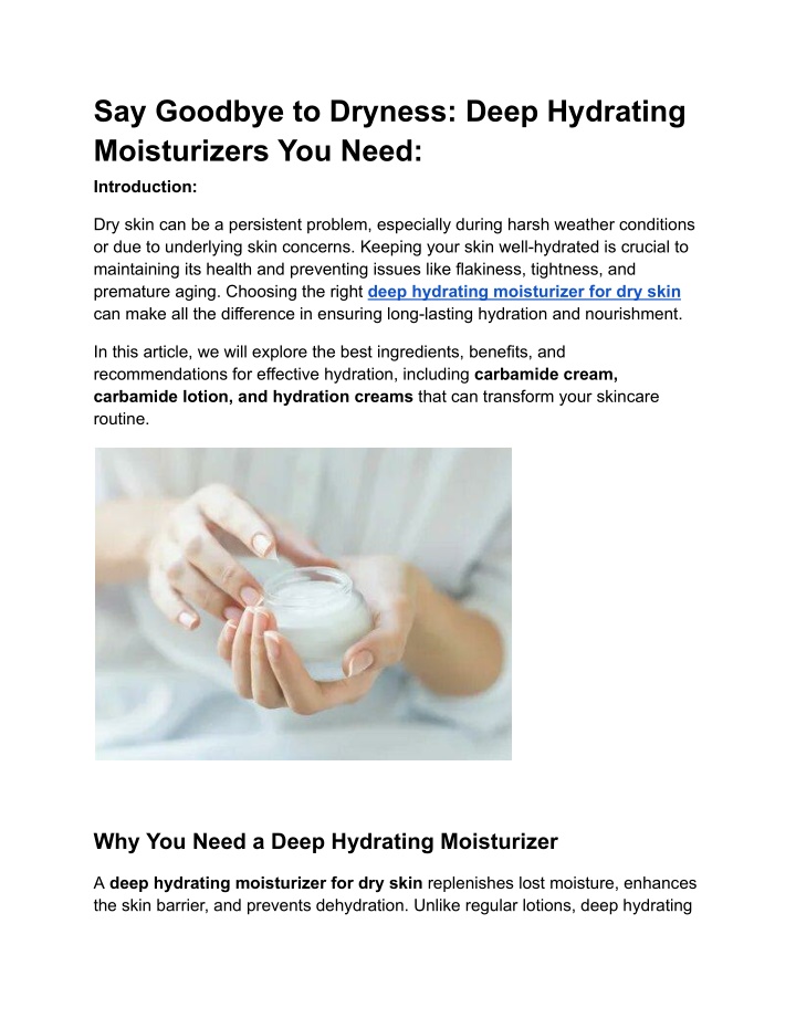 say goodbye to dryness deep hydrating n.w