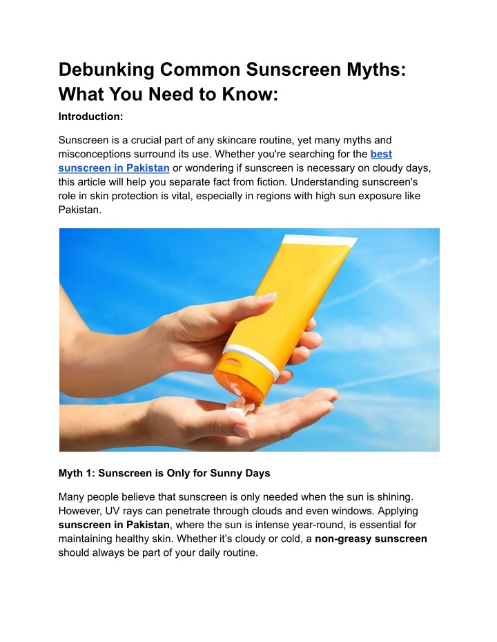 debunking common sunscreen myths what you need n.w