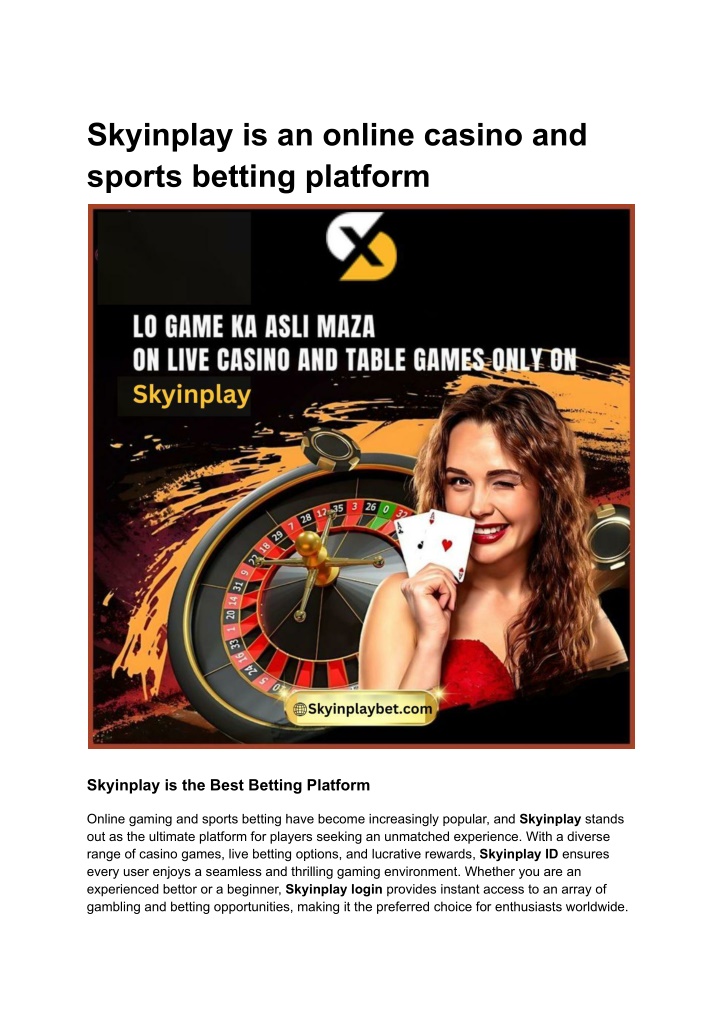 skyinplay is an online casino and sports betting n.w