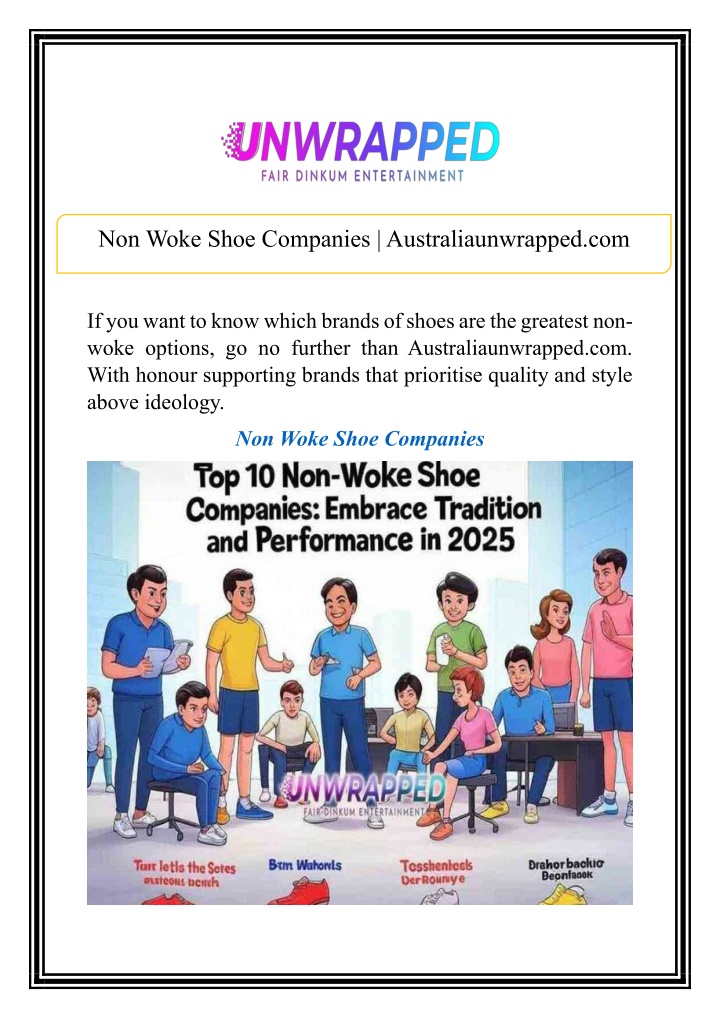 non woke shoe companies australiaunwrapped com n.w