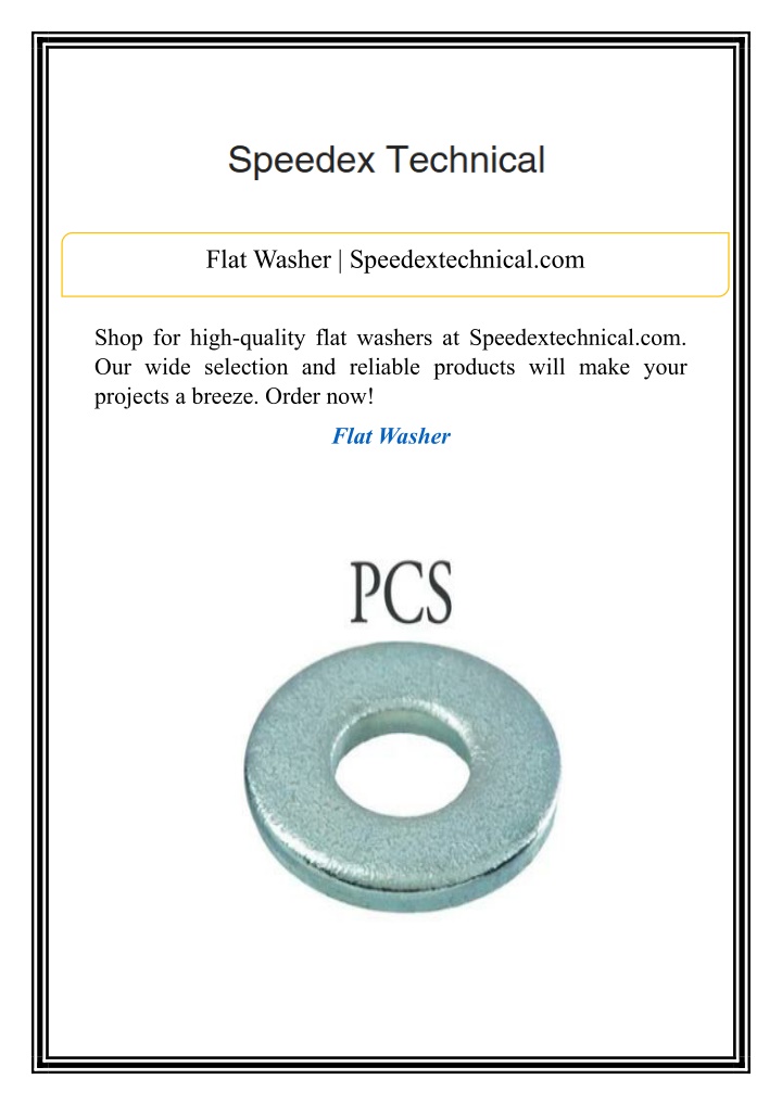 flat washer speedextechnical com n.w