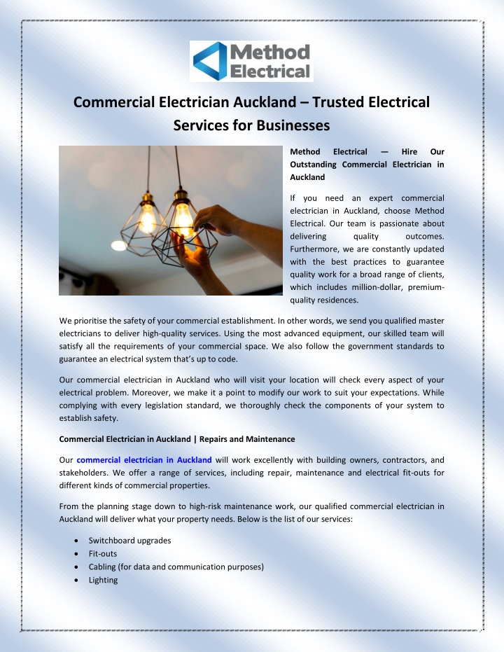 commercial electrician auckland trusted n.w