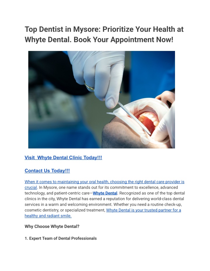 top dentist in mysore prioritize your health n.w