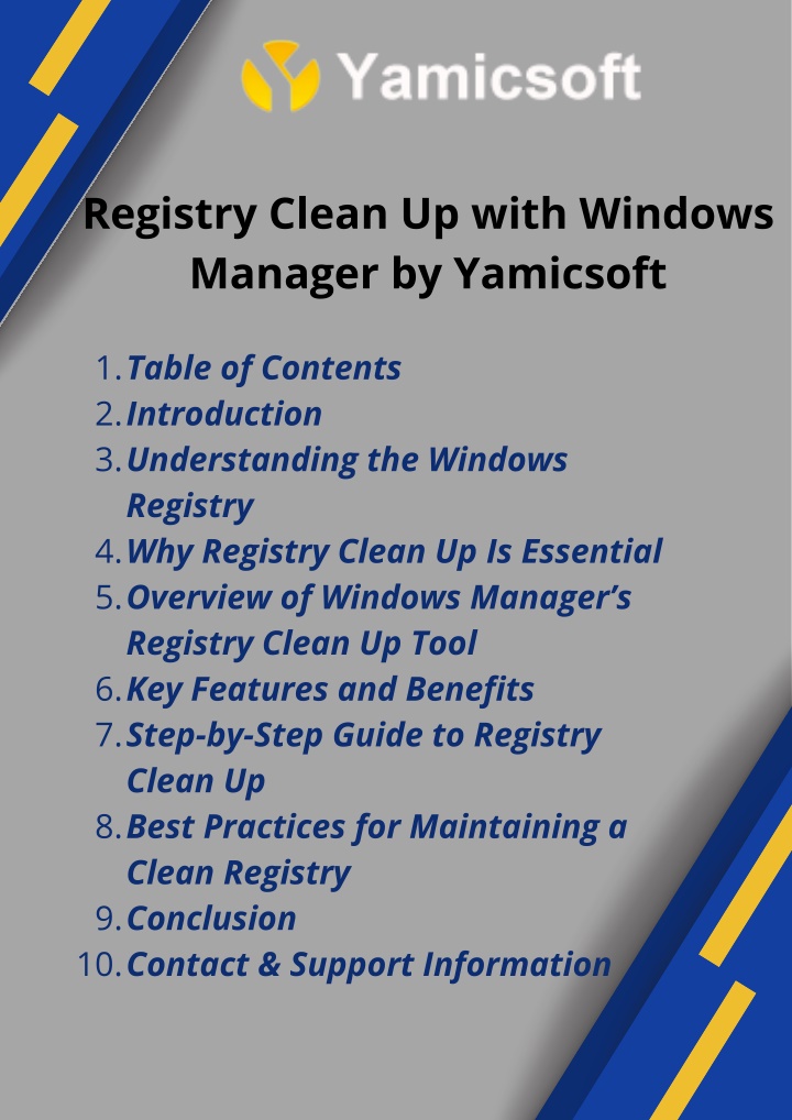registry clean up with windows manager n.w